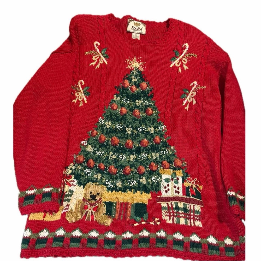 Tiara international women’s large vintage Christmas sweater